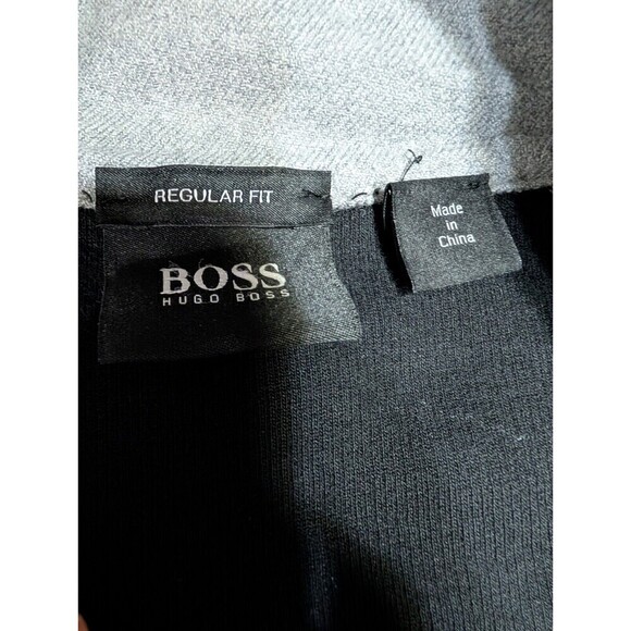 HUGO BOSS Black & Gray Full Zip Sweatshirt Lightweight Jacket Men's Size L 113 - Picture 3 of 8